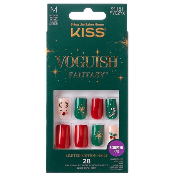 Bundle of Kiss Voguish Fantasy Holiday edition Nails - Set of 6 - Picture 6 of 13